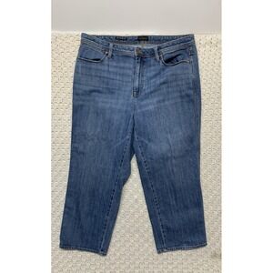 Talbots Stovepipe Jeans Crop Women 16W High Rise Straight Blue Denim W38 L26